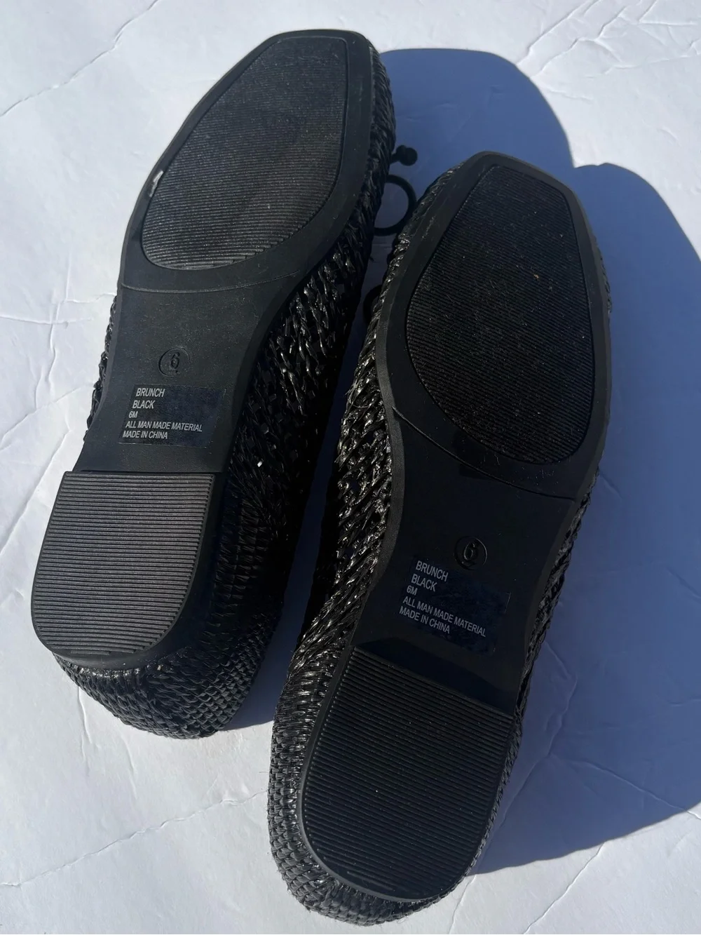 RACHEL Rachel Roy Black Woven Ballet Flat with Bow Accent